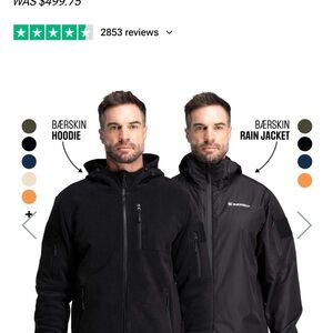 Skin Men's Black Rain Jacket and Hoodie Set